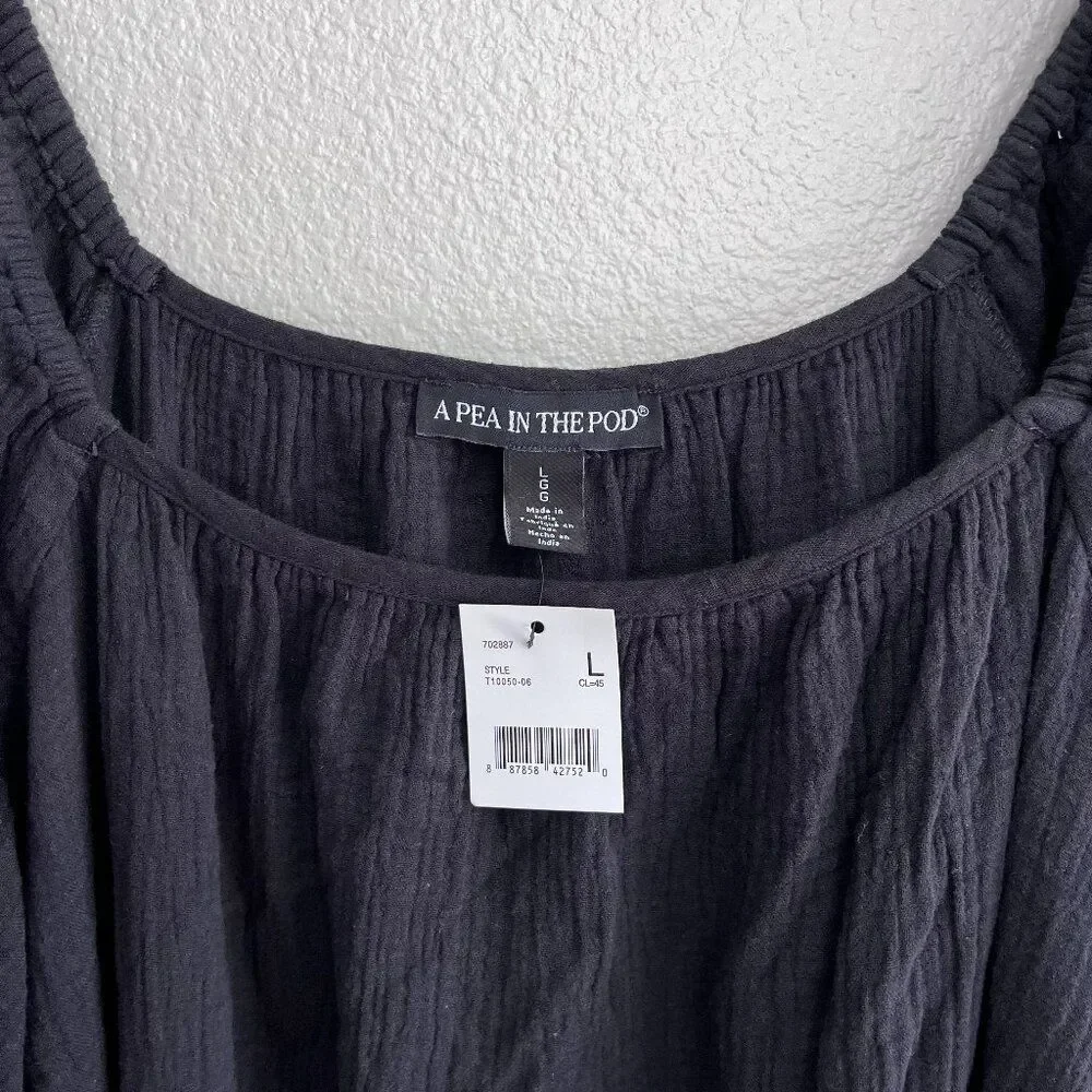 NWT A Pea In The Pod Maternity Dress Size Large Women's Organic Cotton Gauze - Picture 5 of 7